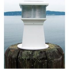 Dock Edge Solar Rechargeable Piling Light, Replaceable Battery, LED Solar Light, NiMH Batteries, Compact Size, Environmentally Friendly, Long-lasting Illumination