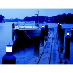 Dock Edge Solar Rechargeable Piling CapLite, LED Colors, Boat Docking, Safety, Waterproof, UV Resistant, Wildlife Deterrent Spike, Easy Installation, AAA Ni-Cad Battery, Saltwater, Freshwater, Replaceable Battery, Dock Edge Brand, Luminous Output, Aesthet