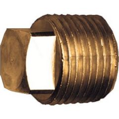 Fairview 109B Brass Square Head Pipe Plug, 1/4" FPT, plumbing, brass