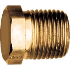 Fairview 121C Brass Hex Head Pipe Plug, 3/8" NPT, Cored Design, Plumbing Accessory, Brass Construction, Versatile Plug