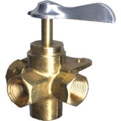 Fairview 2102C 4-Way Shut-Off Valve, Dual Tank Systems, Fuel Polishing Systems, Brass Construction, Fuel Management System
