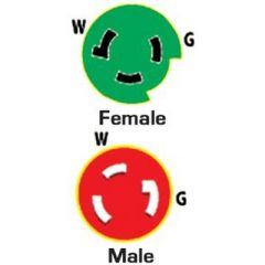 Marinco Standard Pigtail Adapter, Dock Side Male 30A 125V Locking, Boat Side Female 50A 125V Locking, Sealing Collar System, Power Connection, Marine Environments, Reliable Connection, Afi/Marinco/Guest/Nicro/BEP, Female Gender Specification, Boating Arse