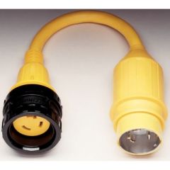 Marinco Standard Pigtail Adapter, Dock Side Male 50A 125/250V Locking, Boat Side Female 30A 125V Locking, Sealing Collar System, Power Connection, Weatherproof Protection, Afi/marinco/guest/nicro/bep Quality, Versatile Compatibility, Boating Accessory, Re