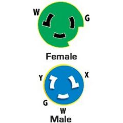 Marinco Standard Pigtail Adapter, Dock Side Male 50A 125/250V Locking, Boat Side Female 50A 125V Locking, Sealing Collar System, Moisture Protection, Wet Environments, Afi/marinco/guest/nicro/bep, Gender Female Design, Convenient Covers, Hassle-free Power