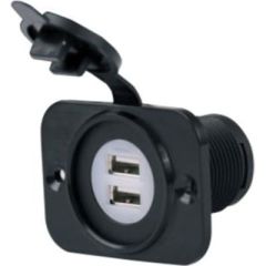Marinco 12VDUSB SeaLink Deluxe Dual USB Charger Receptacle, 12-24V, electronic devices, fast charging, versatile adapter, outdoor adventures, reliable quality, multiple devices, efficient charging