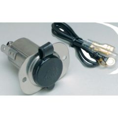 Marinco 12V Stainless Steel Receptacle, Protective Cap, Power Needs, Stainless Steel, High-Quality, Corrosion Resistance, Modern Design, Installation, Mounting Plate, Boat, RV, Afi, Guest, Nicro, BEP, Blister Pack, Performance, Durability, Power Setup.