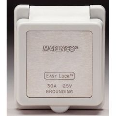 Marinco Replacement Cap, Bezel, 301EL-B Power Inlet, Upgrade, Easy Lock System, Soft Touch, Watertight, Marine-Grade, UV Stabilized, Glass-Filled Polyester, Stainless Trim, Afi, Guest, Nicro, Bep, Quality, Performance.