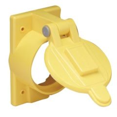 Marinco 7788CR Yellow Polycarbonate Weatherproof Cover, 50A Receptacles