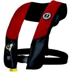 Mustang MD315302123 HIT™ Hydrostatic Inflatable PFD, Red/Black, water enthusiasts, safety, technology, buoyancy, comfort, durability, visibility, water safety, reliability, peace of mind.