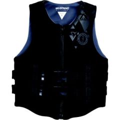 Mustang MV1285M13 Diva Delight Women's Neoprene PFD, Black, Neoprene Vest, Water Adventures, High-grade Neoprene, Triple-Secured Front Closure, Waist Belts, Split Tail Design, Mandala Pattern, Transport Canada/CCGuard Approved, Mustang Survival, Water Saf