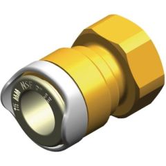 Whale WX1539B Stem Adaptor, Female 3/8" BSP, Quick Connect System, Double Gripper Design, Cage Collet, Semi-Rigid Pipework, Attwood Marine, High-Quality Brass, 3/8" BSP Female Thread, Plumbing Upgrade, Reliable Seal