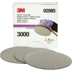 Trizact™ P3000 Hookit™ Foam Disc, precision power, spot repair system, P1200-P1500 grade sand scratches, versatile sanding, Hookit attachment, 6" size, 15 discs, P3000 grade, durability, longevity, cost-effective choice, quality performance.