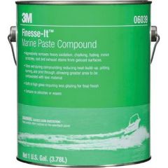 Finesse-It Marine Paste Compound, boat reconditioning, restoration, oxidized surfaces, scratches, gelcoat, staining, long-working time, 3M, marine industry, gallon size, transformation, appearance.