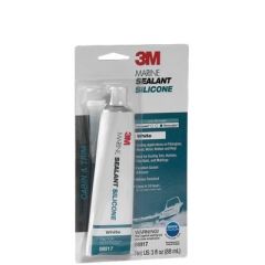 Mildew Resistant Silicone, 3 oz., sealing needs, adhesive properties, metal, fiberglass, glass, woods, rubbers, head sealing, galley sealing, mildew-resistant seal, non-yellowing, flexible seal, 3 oz. tube, small crack, renovating, quality, performance.