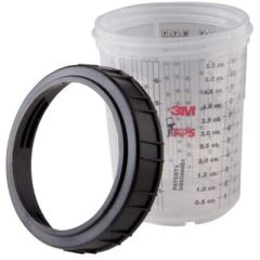 Paint Prep System Mini Cups & Collars, 3M, painting needs, calibrated mixing cups, flexible liners, lids, 200 micron filters, locking rings, wastage, efficiency, spray gun, flawless finish, cost savings, storage, re-use, cleaning solvent, safety, healthie