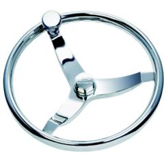 Schmitt Vision Elite Stainless Steering Wheel, 13-1/2", boat steering, marine vessel, control knob, bearings, powerboat, sailboat, fishing boat, helm, boating adventures, Schmitt marine steering wheels