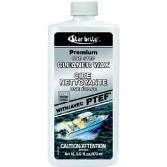 Premium Cleaner Wax, PTEF, fiberglass, metals, painted surfaces, UV protection, Starbrite, 16 oz.