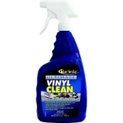 Starbrite Ultimate Vinyl Clean, 32 oz., powerful formula, tough stains, greasy smears, stubborn grime, dirt, spotless shine, gentle, vinyl, plastic, rubber, leather surfaces, safe, effective, boat, car, RV, household items, versatile cleaner, exceptional 