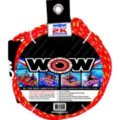 WOW Towable Tow Rope, 60', 1-2 Riders, water sports, durable, high-quality, Wow Watersports, 2K rating, floating foam buoy, heavy-duty construction, 3/8" x 60', 2375 lbs tensile strength, user-friendly, water adventures, boat towing, thrill, fun, exciteme