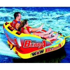 WOW Bubba Hi-Vis Towable, Riders, Water enthusiasts, Thrill-seeking, Excitement, Quality, Popular, Smooth ride, Safety, Secure Deck Seating, High backrest, Adrenaline junkies, Versatile, Front and back tow points, Floating couch, Heavy-duty PVC bladder, D