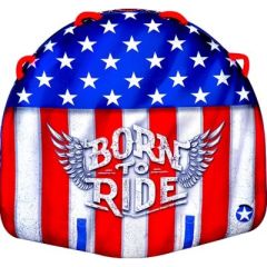 WOW Sports 201010 Born To Ride Towable, 1-2 Person, thrill ride, water sports, exhilarating experience, soft landing, hi-tech graphics, durable design, Molded EZ TOW Connector, heavy-gauge PVC bladder, safety, stability, wild wake action, 1-year warranty,