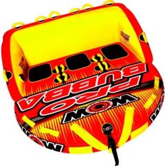 WOW 201080 Super Bubba Pro Series Towable, Heavy-duty 1680D Nylon, 40-gauge PVC, Smooth Ride, Secure Deck Seating, Double Reinforced Towing System, EVA Foam Seat, 12 Double Webbing Foam Handles, Speed Valve, Zippered Valve Cover, Wow Watersports