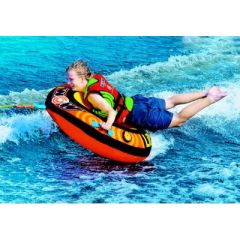 Wow 22WTO4153 Lil'Skipper Rover Towable, 1 Rider, river tubing, towable thrill ride, tuff shell construction, built-in cupholder, HI-VIS graphics, quick inflation, one-year warranty, Wow watersports, water sports equipment.