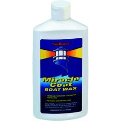 Sudbury 412 Miracle Coat Liquid Boat Wax, fiberglass finish, protective coating, boat wax, showroom shine, non-abrasive, easy-on, easy-off formula, 16 oz., 6/case, boat care products, investment protection, longevity, boat maintenance.