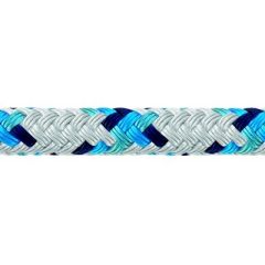 Samson 435032805030 XLS3 Yacht Braid, 1/2" (12mm) x 500', White w/Blue, sailing rope, cruising sailors