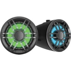 Fusion xxx 6.5" XS Series Wake Tower Speakers, Black, High-performance speakers, Multicolor RGB LED lighting, Immersive audio experience, High-quality audio, IP65 rating, UV and salt fog protection, Optimized speaker drivers, Separate tweeters, Crystal-cl