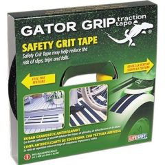 Life Safe RE141 Gator Grip Anti-Slip Safety Grit Tape, Black, ultimate safety, peace of mind, traction, slippery surfaces, durable construction, indoor and outdoor use, waterproof, oil and chemical resistant, wear resistance, NFSI 101-A standard, OSHA reg