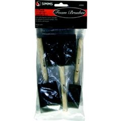 Simms SIM3996 Foam Brush Kit, touch-up, painting, furniture, refinishing, cabinets, paints, stains, varnishes, urethanes, wooden handles, T.s. Simms & co, 1", 2", 3" sizes, precision, durability, shellac, lacquer.