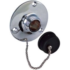 Water Outlet Fitting w/Cap, Chrome Plated Bronze