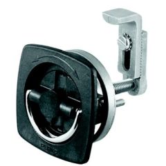 2-1/2X2-1/2 Black Flush Latch, chrome plated zinc, black plastic, adjustable latch bar, locking mechanism, Perko, security, durability, style, residential, commercial, door upgrade