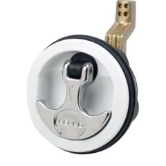 Hatch Pulls, Flush Lock, White, Chrome Plated Zinc, Stainless Steel, Offset Cam Bar, Perko, Marine Hardware, Residential, Commercial, Boat Hatch, Security, Style.