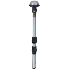 60" Delta Pole Light, USCG certification, power driven vessels, reduced glare globe, full output globe, 2-pin bases, gold plated contacts, Perko, marine lighting, 60" height, boating experience, lighting system, high-quality.