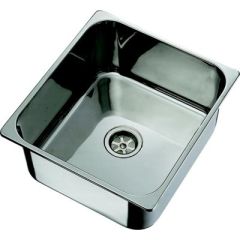 Ambassador S441831UMR Single Rectangle Stainless Steel Sink, Ultra-Mirror, SoundKOTE® Noise Reduction Technology, Over and Under Mount Installation, Drain Kits Sold Separately