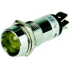 LED Pilot Indicator Light, Amber, Circuit Indication, 12V DC, Quick Connect Terminals, Panel Thickness, Afi/marinco/guest/nicro/bep, Vibrant Amber Color, Superior Performance