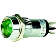 LED Pilot Indicator Light, Green, Circuit Indication, Reliable Performance, Long-lasting, Easy Visibility, Chrome-plated Body, Quick Connect Terminals, Versatile Integration, High-quality Manufacturing, Vibrant Green Color, Superior Performance.