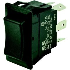 BEP 1001713 Rocker Switch, DPDT, 1/4" Blade Terminals, CH 58027-11 Model, LED Positions, Marine, Industrial