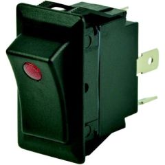 BEP 1001714 Rocker Switch, Illuminated Red, SPST, 1/4" Blade Terminals, CH 58327-01 Switch, High Current Handling