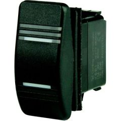 Weather Resistant Contura Rocker Switch, DPDT, Illuminated Amber, Marine, Industrial, 12V, 24V, Afi, Bep