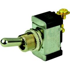 BEP 1002002 Chrome Plated Toggle Switch, Off-(On), SPST, #6–32 Screw Terminals, marine toggle switch, industrial toggle switch