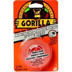 Gorilla 6065101 Tough & Clear Mounting Tape, Weatherproof, Durable