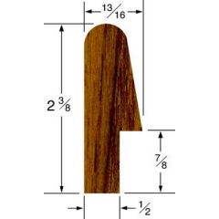 Whitecap 60847 Teak Bunk Rail Molding, Boat Aesthetics