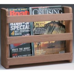 Whitecap Teak Magazine Rack, TEAK RACK MAGAZINE PMG Bulkhead Mount, teak wood, magazine rack, storage, elegance, durability, functionality, style, Whitecap Industries, organization, decor, sophistication, teak wood, natural beauty